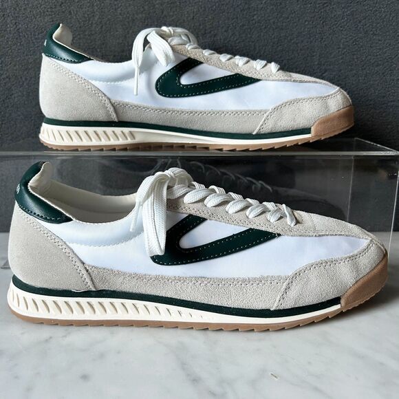 Tretorn Rawlins Sneakers Low Top Retro White/Forest Green - Women's Size 8.5 NEW - Picture 1 of 8